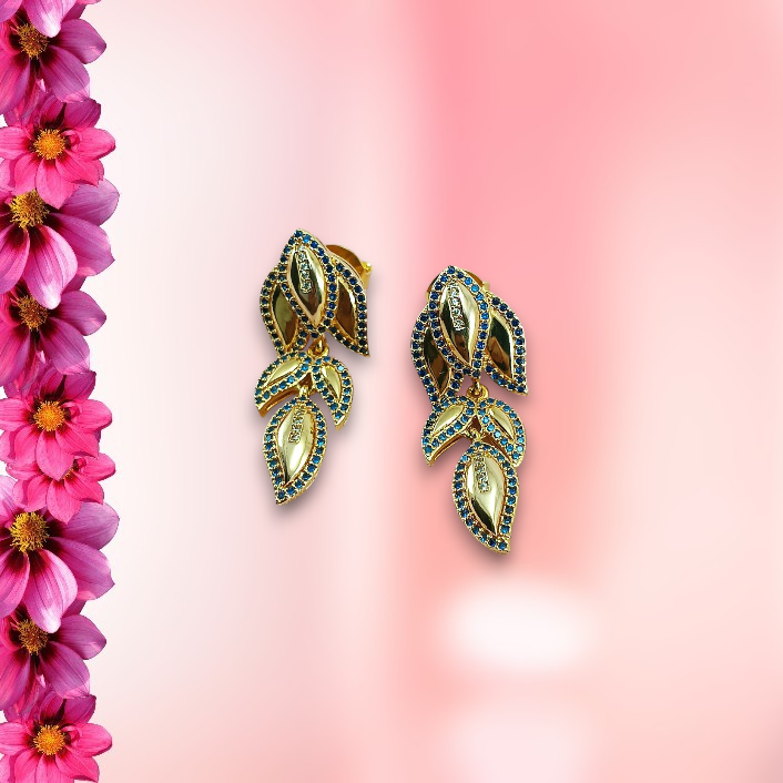 Brinco Folhas C Zirconias Saphyra